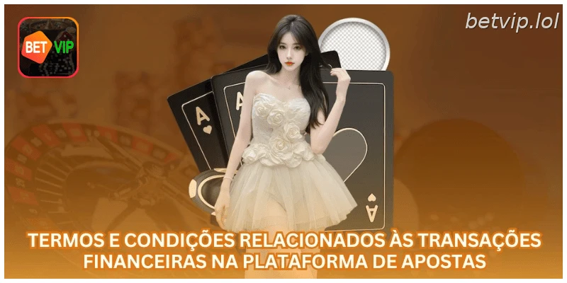 Termos e condições relacionados às transações financeiras na plataforma de apostas.